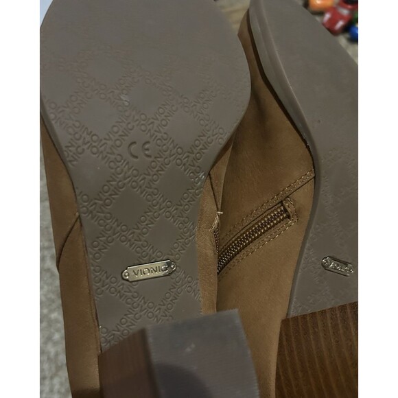 Vionic Ankle Boots Womens 8 Brown Upton Side Zip Almond Toe Casual Leather - Picture 6 of 10
